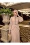 Imported Crepe Fabric Ruffle Detailed Chain Embroidered Lined Special Design Midi Dress - 4