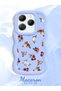 Infinix Hot 40 Compatible Shockproof Simple Blue Silicone Phone Case Cover Flower Pattern - 2
