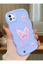 Realme C11 2021 Compatible Shockproof Simple Blue Silicone Phone Case Butterfly Pattern