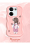 Case for Tecno Camon 20 Pro 4g Compatible Shockproof Simple Pink Silicone Phone Cover Girl Pattern - 2