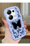 Redmi Note 13 Pro 4g Compatible Shockproof Simple Blue Silicone Phone Case Butterfly Pattern