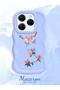 Tecno Spark 20 Pro Compatible Shockproof Simple Blue Silicone Phone Case Butterfly Pattern - 2