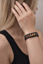 Women's Men's Natural Stone Button Lock Leather Tiger's Eye Bijouterie Bracelet - 2