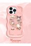 Simple Pink Silicone Phone Case Kitty Pattern Compatible with iPhone 13 Pro Max Shockproof