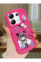 Redmi Note 13 4g Compatible Shockproof Simple Red Silicone Phone Case Kuromi Pattern