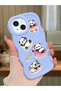 Simple Blue Silicone Phone Case Compatible with iPhone 14 Plus Panda Pattern Shockproof - 2