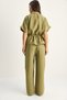 Women's Green Adjustable Waist Detailed Short Sleeve Vest Elastic Waist Trouser Suit 7572 60286192 - 8