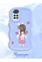 Redmi Note 11S Compatible Shockproof Simple Blue Silicone Phone Case Girl Pattern - 2