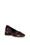 Cpç024 Side Buckle Brown Patent Leather Women's Heeled Shoes - 3