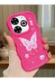 Infinix Smart 8 Plus Compatible Shockproof Simple Red Silicone Phone Case Butterfly Pattern