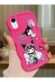 iPhone Xr Compatible Shockproof Simple Red Silicone Phone Case Kuromi Pattern