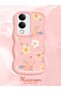 Vivo Y04S Compatible Shockproof Simple Pink Silicone Phone Case Cover Flower Pattern - 2