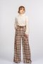 Women's Summer Beige Silvara Pleated Wide Leg Linen Trousers Stylish Daily Comfortable 30385 - 3