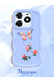 Tecno Spark 10 Pro Compatible Shockproof Simple Blue Silicone Phone Case Butterfly Pattern - 2