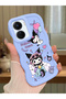 Vivo Y16 Compatible Shockproof Simple Blue Silicone Phone Case Kuromi Pattern