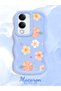 Vivo Y19 Compatible Shockproof Simple Blue Silicone Phone Case Cover Flower Pattern - 2