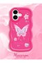 iPhone 17 Compatible Shockproof Simple Red Silicone Phone Case Butterfly Pattern - 2