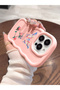 iPhone 16 Plus Compatible Shockproof Simple Pink Silicone Phone Case Butterfly Pattern - 5
