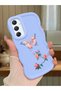 Samsung Galaxy A34 5g Compatible Shockproof Simple Blue Silicone Phone Case Butterfly Pattern