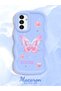 Samsung Galaxy A04S Compatible Shockproof Simple Blue Silicone Phone Case Butterfly Pattern - 2