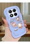 Simple Blue Silicone Phone Case Kitty Pattern Compatible with Xiaomi Redmi Note 14 Pro 4g Shockproof - 2