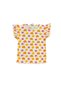 Girls' Cotton Thin Fabric White Orange Floral Pattern Short Ruffle Sleeve Shorts Summer Pajama Set - 6