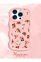 iPhone 16 Pro Max Compatible Shockproof Simple Pink Silicone Phone Case with Flower Pattern - 2