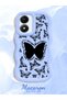 Vivo Y02S Compatible Shockproof Simple Blue Silicone Phone Case Butterfly Pattern - 2