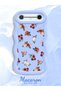 Tecno Spark Slim Compatible Shockproof Simple Blue Silicone Phone Case Flower Pattern - 2