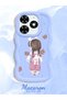 Tecno Spark 20 Compatible Simple Blue Silicone Phone Case Shockproof Girl Pattern - 2