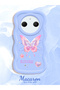 Redmi A3 Pro Compatible Shockproof Simple Blue Silicone Phone Case Butterfly Pattern - 2