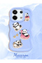 Simple Blue Silicone Phone Case Panda Pattern Compatible with Redmi Note 13 Pro 5g Shockproof