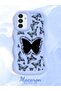 Samsung Galaxy A13 Compatible Shockproof Simple Blue Silicone Phone Case Butterfly Pattern - 2