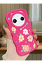 Redmi A3 Pro Compatible Shockproof Simple Red Silicone Phone Case Cover Flower Pattern
