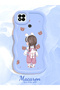 Redmi 9C Compatible Shockproof Simple Blue Silicone Phone Case Girl Pattern - 2