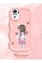 Redmi Note 10S Compatible Shockproof Simple Pink Silicone Phone Case Girl Pattern - 2