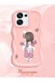 Oppo A6 Pro Compatible Shockproof Simple Pink Silicone Phone Case Girl Pattern - 2