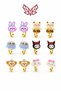 Suitable for Non-Pierced Ears Kuromi Cinnammaroll Rabbit Bear Labubu Design Children's Earrings Suitable for Non-Pierced Ears