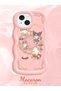 Simple Pink Silicone Phone Case Kitty Pattern Shockproof Compatible with iPhone 13