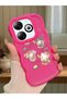 Simple Red Silicone Phone Case Kitty Pattern Compatible with Infinix Hot 40I Shockproof - 2