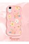 iPhone Xr Compatible Shockproof Simple Pink Silicone Phone Case Flowers Pattern - 2