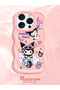 iPhone 16 Pro Compatible Shockproof Simple Pink Silicone Phone Case Kuromi Pattern - 2