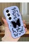 Tecno Camon 40 Compatible Shockproof Simple Blue Silicone Phone Case Butterfly Pattern