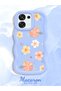Oppo F31 5g Compatible Anti-Knock Simple Blue Silicone Phone Case Cover Flowers Pattern - 2