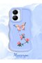Vivo Y56 Compatible Shockproof Simple Blue Silicone Phone Case Butterfly Pattern - 2