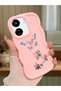 Redmi 13C Compatible Shockproof Simple Pink Silicone Phone Case Butterfly Pattern