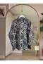 Leopard Patterned Lined Oversize Gold Buttoned Shirt Jacket - 7