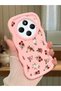 Redmi 14C Compatible Shockproof Simple Pink Silicone Phone Case Flower Pattern