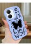 Poco X7 Pro Compatible Shockproof Simple Blue Silicone Phone Case Butterfly Pattern