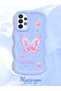 Samsung Galaxy A23 Compatible Shockproof Simple Blue Silicone Phone Case Butterfly Pattern - 2